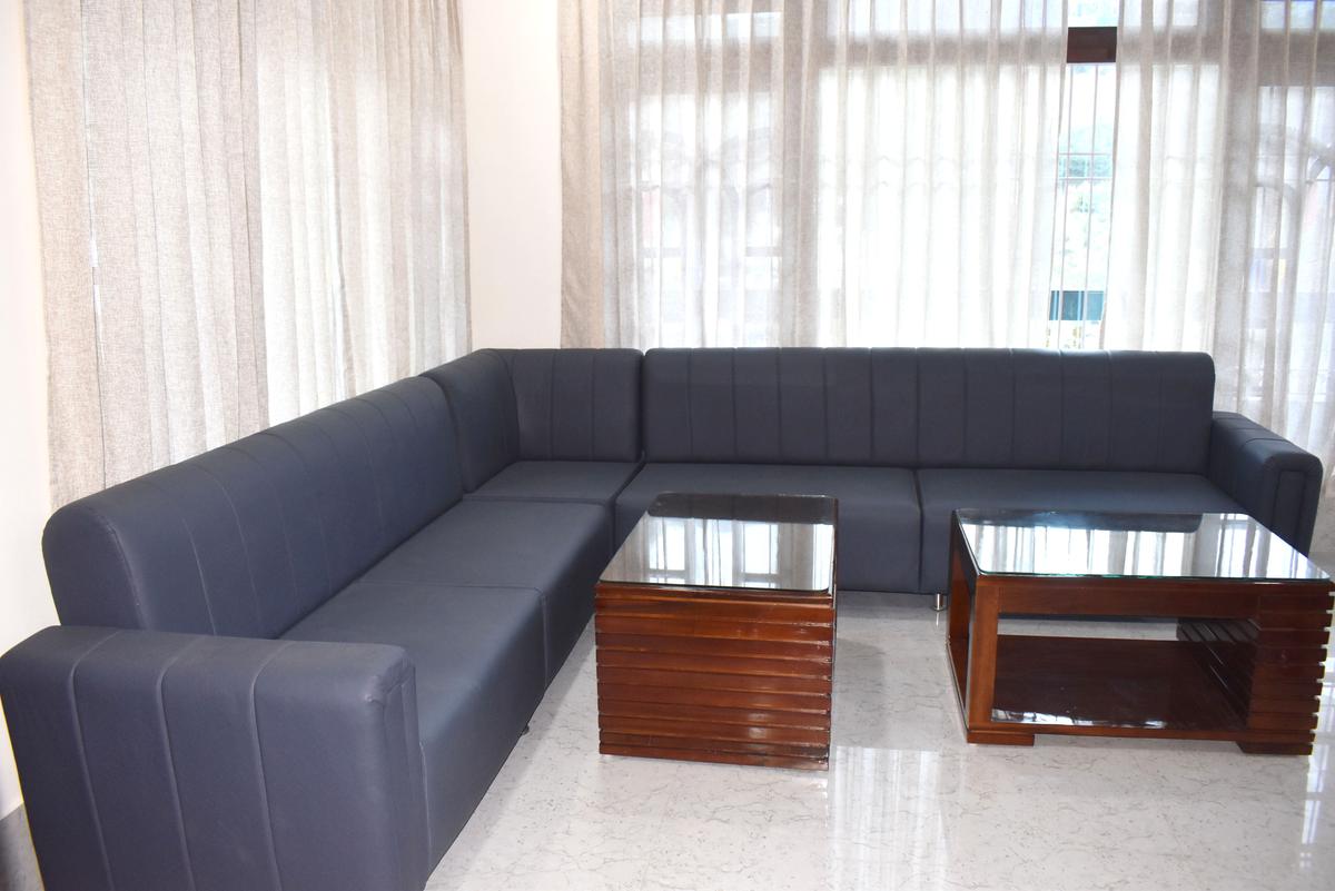 Mini Bar lounge with grey sofa
